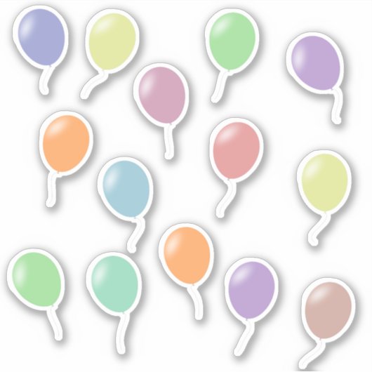 Farbige Ballonformen Aufkleber (Vorderseite)
