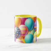 Farbige Ballonmuster Tasse (VorderseiteRechts)
