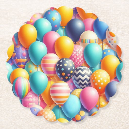 Farbige Ballonmuster Untersetzer (Vorderseite)
