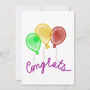 Farbige Ballons Gratulationskarte Karte
