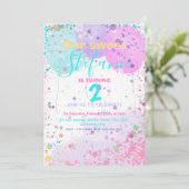 Farbige Ballons Kindergeburtstag Party Einladung (Stehend Vorderseite)