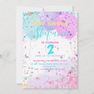 Farbige Ballons Kindergeburtstag Party Einladung