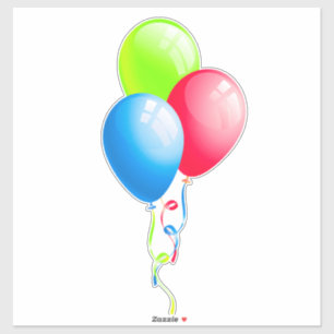 Farbige Ballons mit Ribbons Aufkleber
