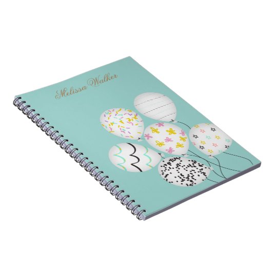 farbige Ballons niedlich Notizblock (Rechte Seite)