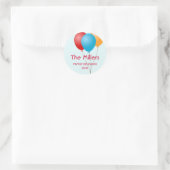 Farbige Ballons, Wiedersehen-Gastgeschenk-Label de Runder Aufkleber (Tasche)