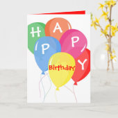 Farbige Balloons Custom Geburtstagskarte Karte (Gelbe Blume)