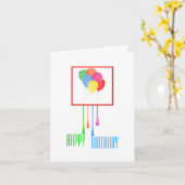 Farbige Balloons Custom Geburtstagskarte Karte (Gelbe Blume)