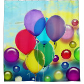 Farbige Balloons Duschvorhang (Vorderseite)