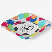 Farbige Balloons Fußball lustiges Gesicht Pappteller (Gewinkelt)