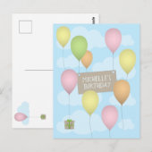 Farbige Balloons Geburtstagskarte Postkarte (Vorne/Hinten)