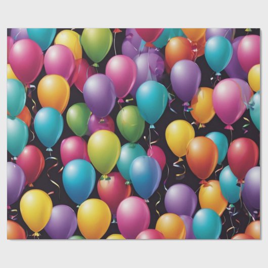 Farbige Balloons Geschenkpapier (Flach)