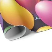 Farbige Balloons Geschenkpapier (Rolleneckpunkt)
