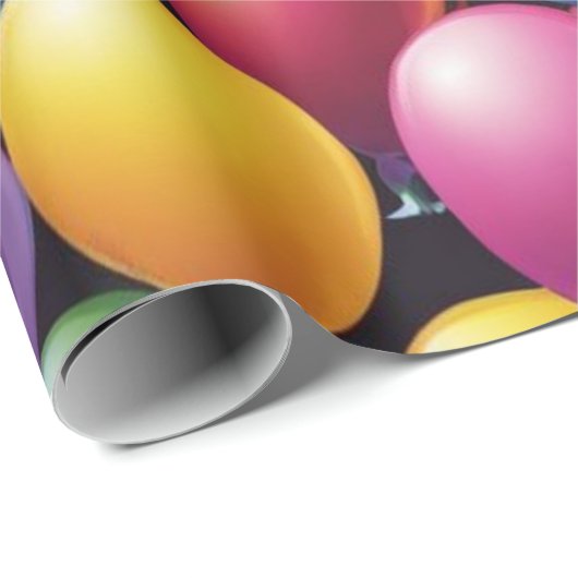 Farbige Balloons Geschenkpapier (Rolleneckpunkt)