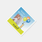 Farbige Balloons | Kindererbe 1. Geburtstag Foto Serviette (Ecke)