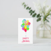 Farbige Balloons Party Planer Business Card Visitenkarte (Stehend Vorderseite)