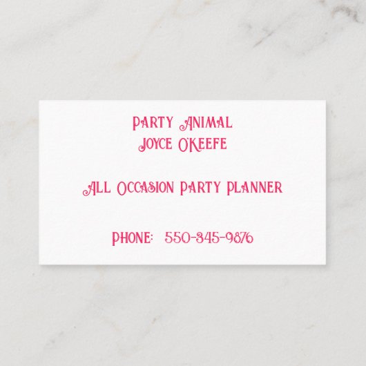 Farbige Balloons Party Planer Business Card Visitenkarte (Rückseite)