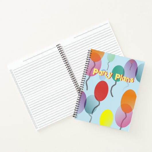 Farbige Balloons Party Planer Notizblock (Innenseite)