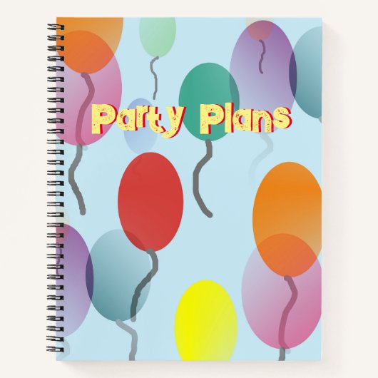 Farbige Balloons Party Planer Notizblock (Vorderseite)