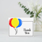 Farbige Balloons Vielen Dank Postkarte (Stehend Vorderseite)