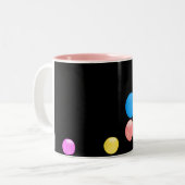 Farbige Balls Zweifarbige Tasse (Vorderseite Links)