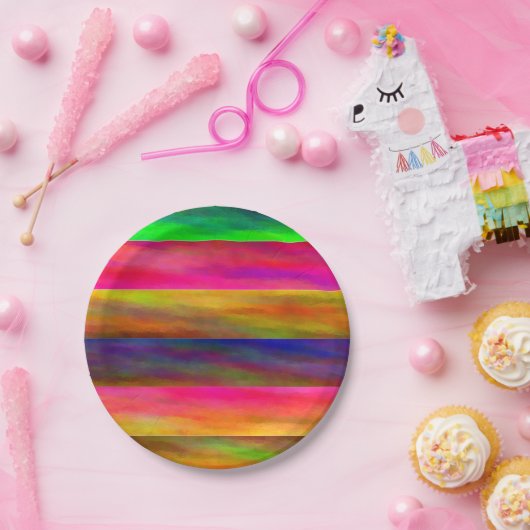 farbige Bänder Pappteller (Party)