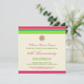 Farbige Bands Corporate Event-Einladung (Fuchsia Einladung (Stehend Vorderseite)