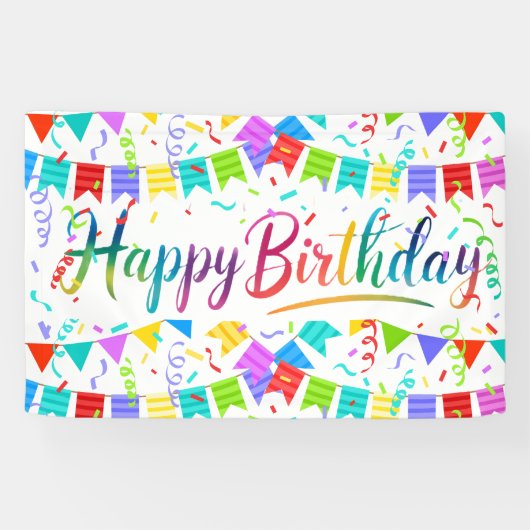 Farbige Banner Alles Gute zum Geburtstag  (Horizontal)