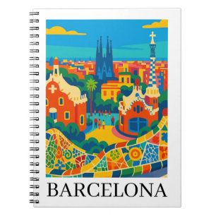 Farbige Barcelona Spanien Reise Sagrada Familia Notizblock