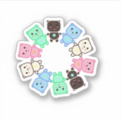 Farbige Bären Aufkleber (Vorderseite)