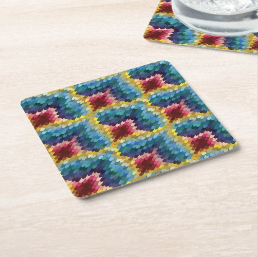 Farbige Bargello Stickerei Boho Chic Muster Untersetzer (angewinkelt)