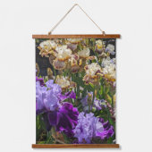 Farbige Bartirisengarten Blumendekor Wandteppich Mit Holzrahmen (Vorderseite)