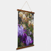 Farbige Bartirisengarten Blumendekor Wandteppich Mit Holzrahmen (Gewinkelt)