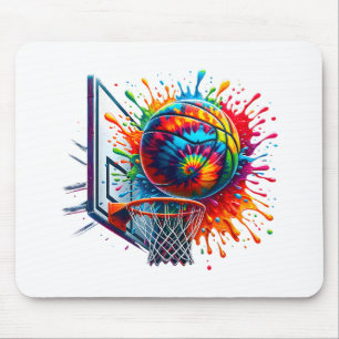 Farbige Basketball-Gefärbte Krawatte Basketballkor Mousepad