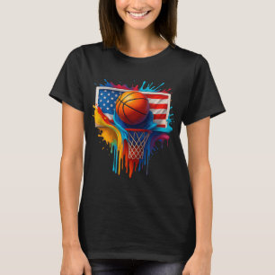 Farbige Basketball-Gefärbte Krawatte Farbschlauch  T-Shirt