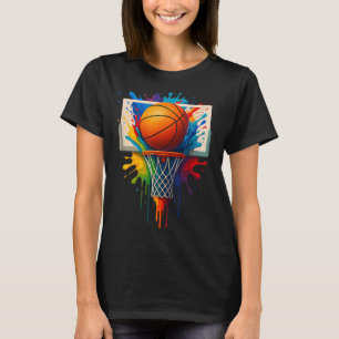 Farbige Basketball Splash Baller Gefärbte Krawatte T-Shirt