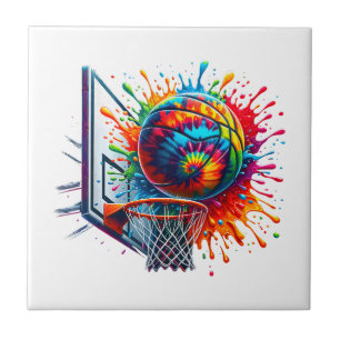 Farbige Basketball-Tie-Dye-Farbe Basketballkorb  Fliese