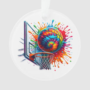 Farbige Basketball-Tie-Dye-Farbe Basketballkorb Ornament