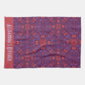 Farbige Batik Rot & Lila Abstrakt Geschirrtuch (Horizontal)