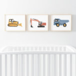 Farbige Baufahrzeuge Boys Room Bilderwand Sets<br><div class="desc">Fügen Sie Ihrem kleinen Platz eine Touch mit diesem Set von 3 bunten Baufahrzeugdrucken hinzu.</div>