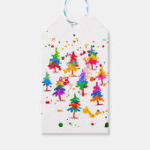 Farbige Bäume Geschenkanhänger (Vorderseite)