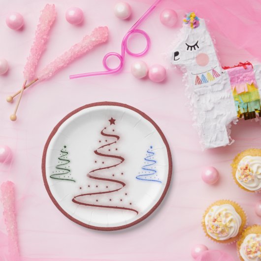 Farbige Bäume Pappteller (Party)