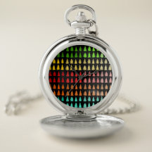 Farbige Bäume Pocket Watch