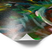 Farbige Bäume und Flussgemälde Fotodruck (Ecke)