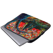 Farbige Bäume und Flussgemälde Laptopschutzhülle (Vorne Knopf)