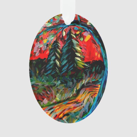 Farbige Bäume und Flussgemälde Ornament (Vorderseite)