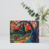 Farbige Bäume und Flussgemälde Postkarte (Stehend Vorderseite)