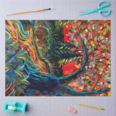 Farbige Bäume und Flussgemälde Seidenpapier (Basteln)