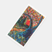 Farbige Bäume und Flussgemälde Serviette (Ecke)