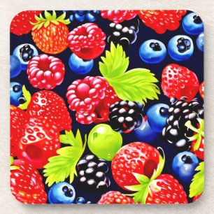 Farbige Beeren-Mischung Design Getränkeuntersetzer