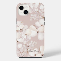 Farbige, beige Blume mit weißer Wasserfarbe, Monog